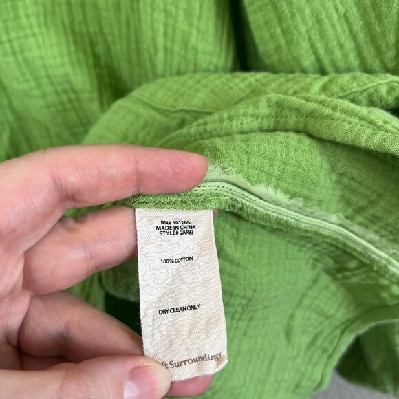 Soft Surroundings XL Green Cotton Gauze Tunic Top - Picture 8 of 13